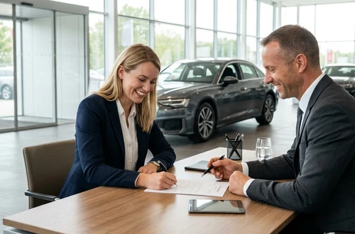 Customer getting answers about their car loan
